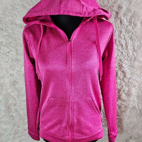 Adidas Women's Pink Long Sleeve Gym Training Run Full Zip Hoodie Jacket Size S - Picture 1 of 11